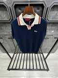 Gucci Cotton Knit Polo T-shirt with Web Collar